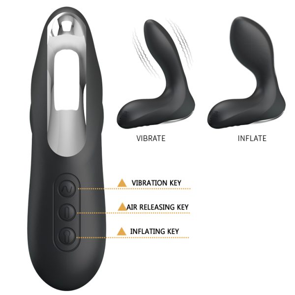 (d) Pretty Love Leonard Anal Stimulator Inflatable Black - Image 5