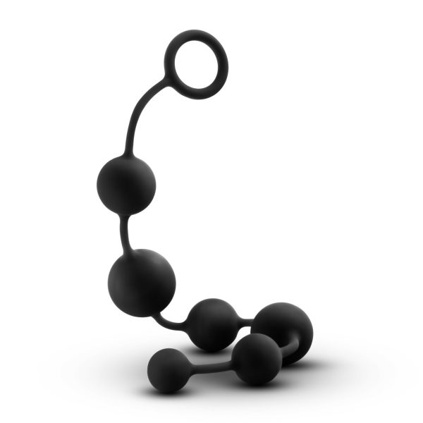 Anal Adventures Platinum Black Silicone Large Anal Beads - Image 4