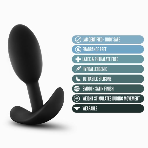 Anal Adventures Platinum Silicone Vibra Slim Plug Black - Image 2