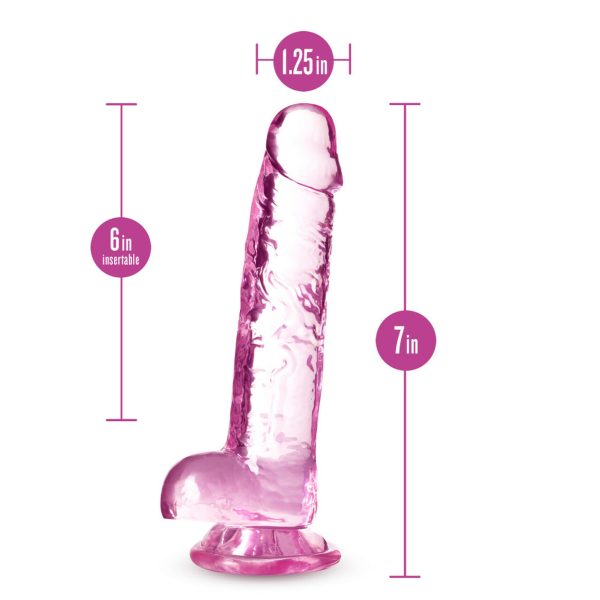 Naturally Yours 7in Rose Crystalline Dildo - Image 5