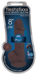 Fleshstixxx 8in Silicone Dildo W- Balls Chocolate