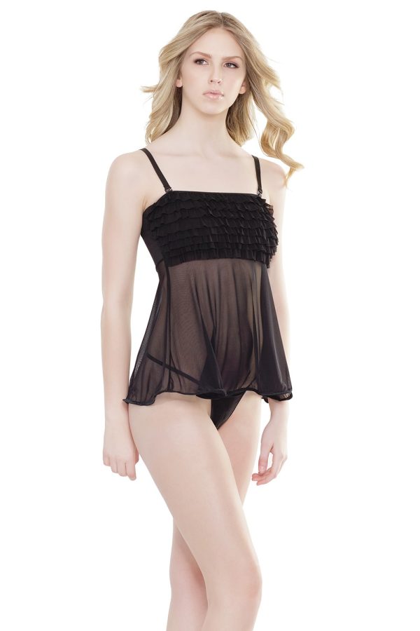 Ruffle Babydoll Black