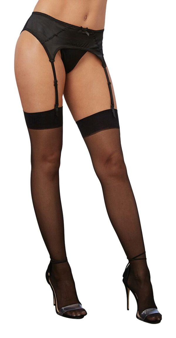 Metallic Seam Thigh High Dmd Black O-s - Image 3