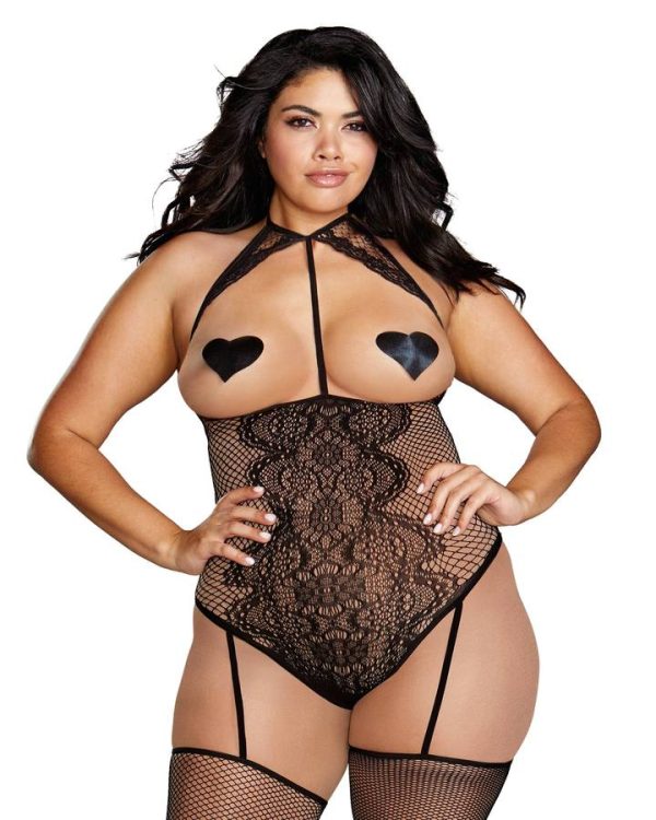 Teddy Body Stocking Black