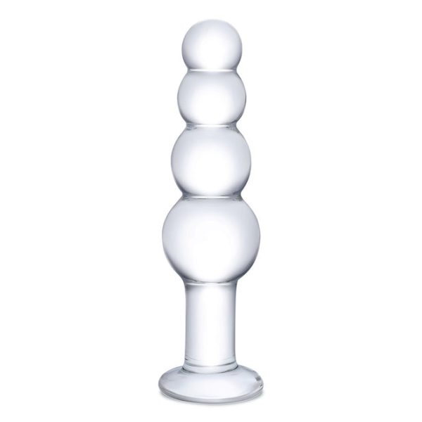 Glas 7.25 Glass Beaded Butt Plug "