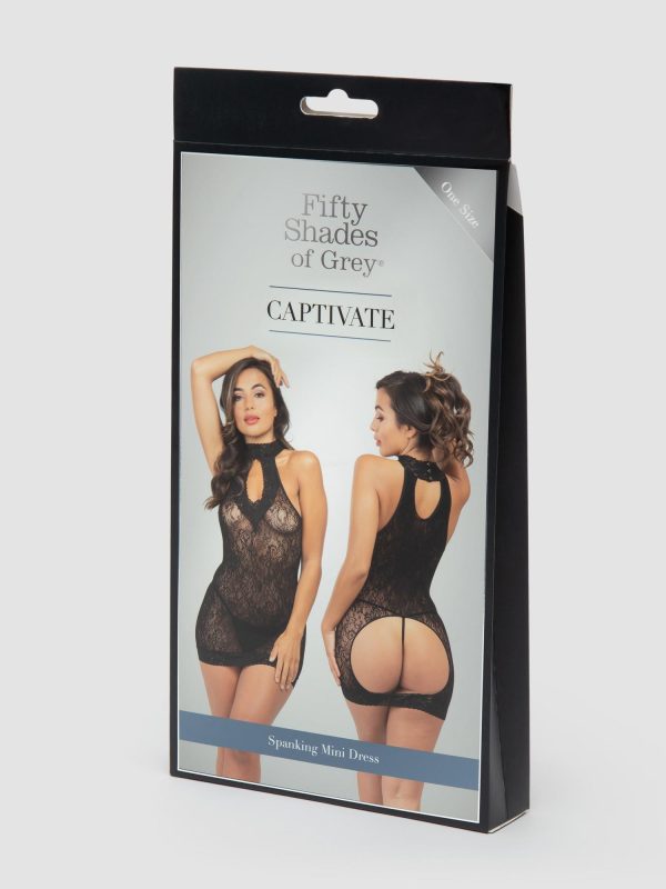 Fifty Shades Captivate Black Lace Spanking Mini Dress O-s - Image 4