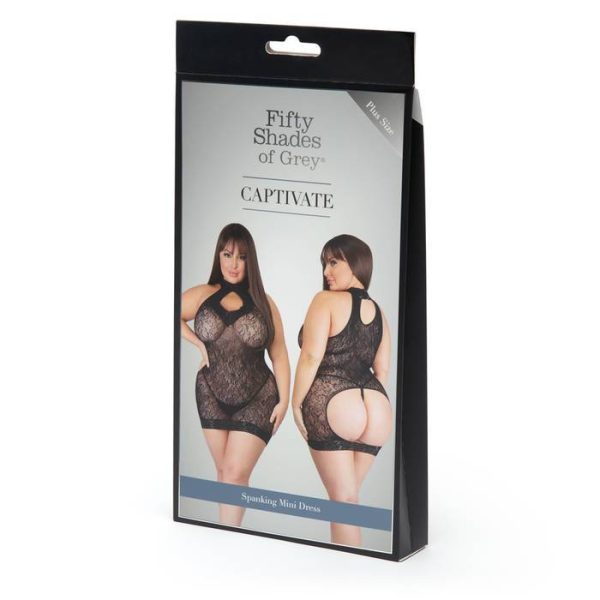 Fifty Shades Captivate Black Plus Size Mini Dress O-s - Image 2