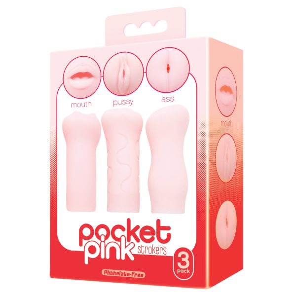 The 9's Pocket Pink Mini Mastturbator Trio - Image 2