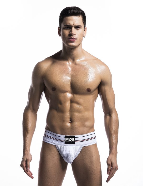 Mob Fetish Jockstrap White 3in Waistband - Image 2