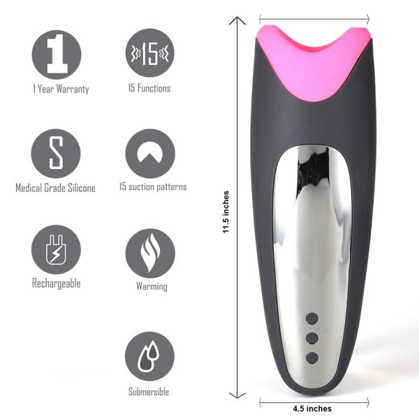 Piper Rechargeable Multi Function Masturbator W- Suction - Image 3