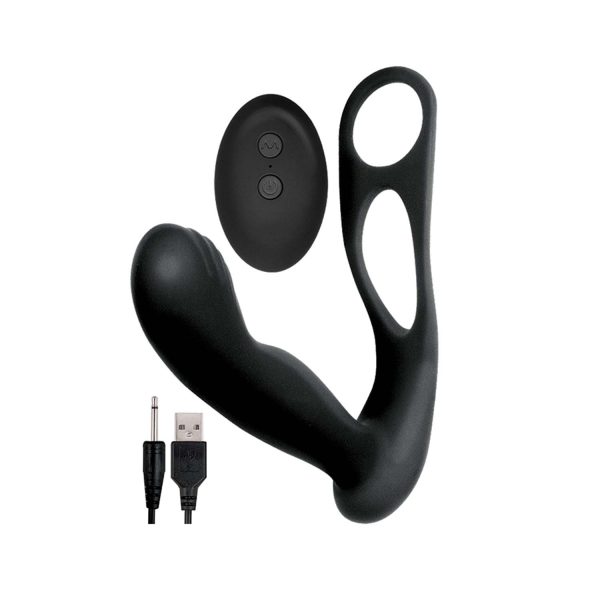 Butts Up Prostate Massager W- Scrotum & Cock Ring Black - Image 2