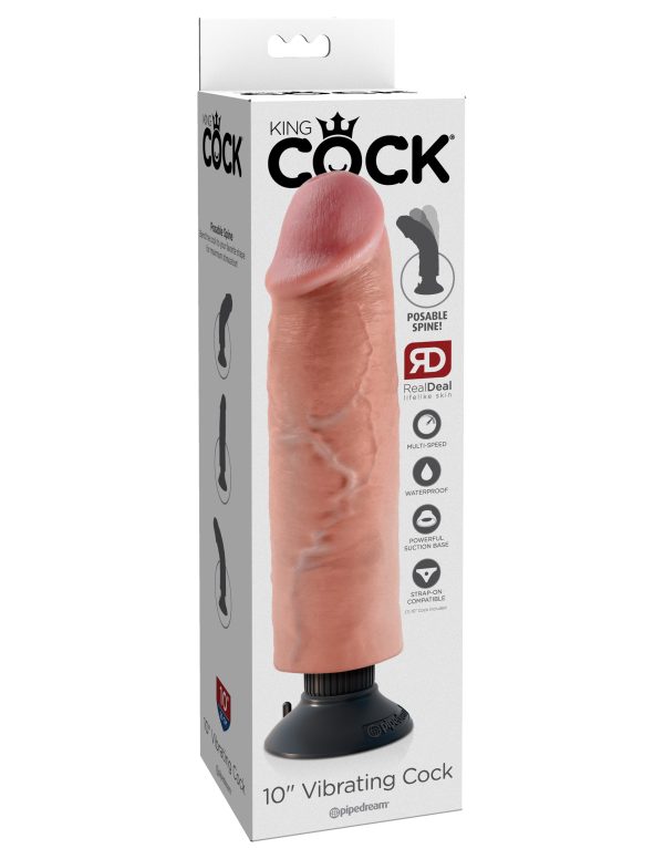 King Cock 10 In Cock Flesh Vibrating - Image 2