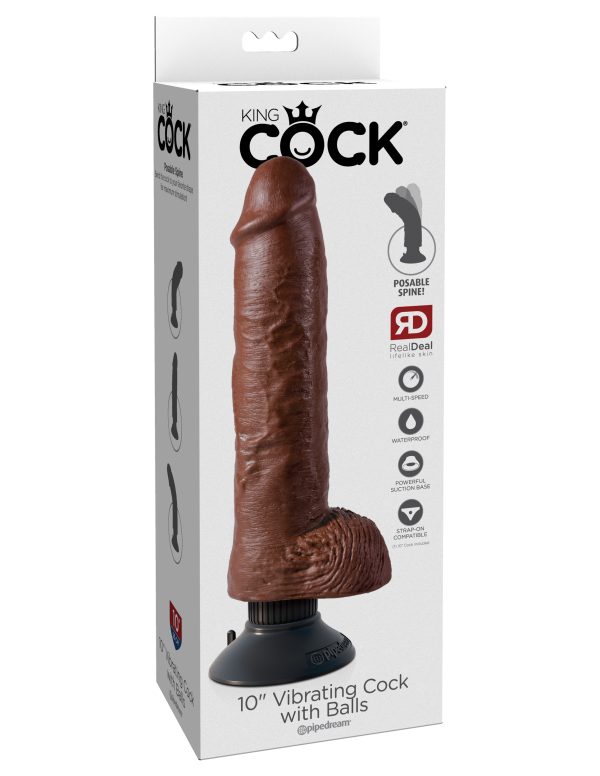 King Cock 10in Cock W/balls Vibrating - Image 2