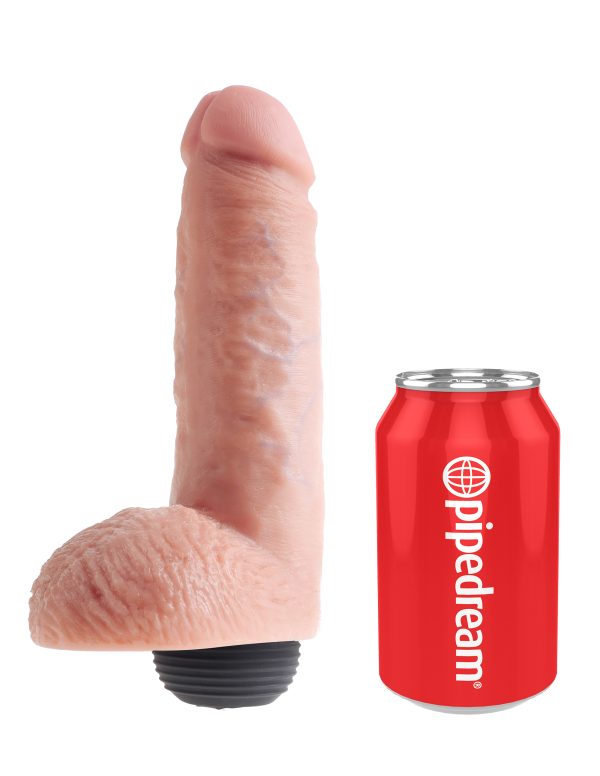 King Cock 8 In Squirting Cock W- Balls Light - Image 4