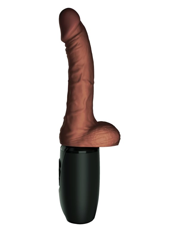 King Cock Plus 7.5in Thrusting Cock W- Balls Brown - Image 7