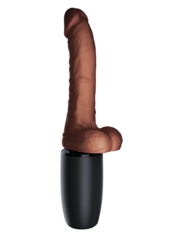 King Cock Plus 7.5in Thrusting Cock W- Balls Brown - Image 6