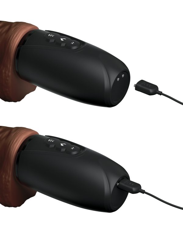 King Cock Plus 7.5in Thrusting Cock W- Balls Brown - Image 3