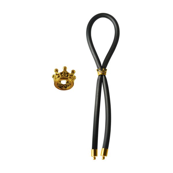 C-ring Lasso Gold Crown Bead Silicone Black - Image 4