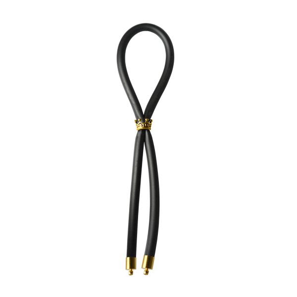 C-ring Lasso Gold Crown Bead Silicone Black - Image 3