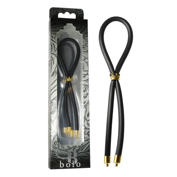 C-ring Lasso Gold Crown Bead Silicone Black - Image 2