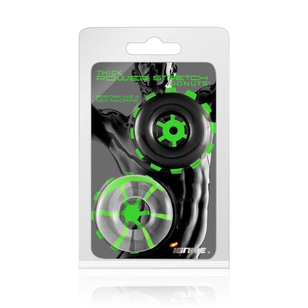 Thick Power Stretch Donuts 2pk Black-clear