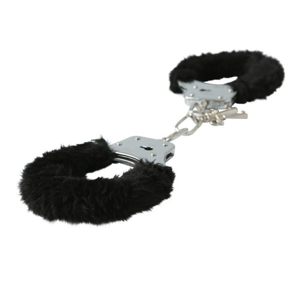 Sex & Mischief Furry Handcuffs Black - Image 3