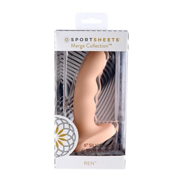 Ren 6in Silicone Dildo Peach - Image 3