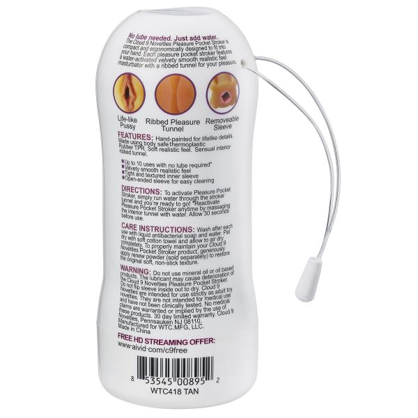 Cloud 9 Pleasure Pussy Pocket Stroker Water Activated - Image 3