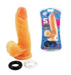 Cloud 9 5 Dildo Light Color W- 2 Bonus Cock Rings "