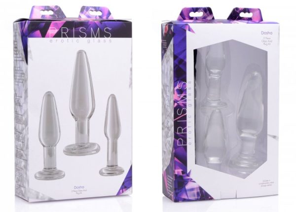 Prisms Dosha 3 Piece Glass Anal Plug Kit - Image 2
