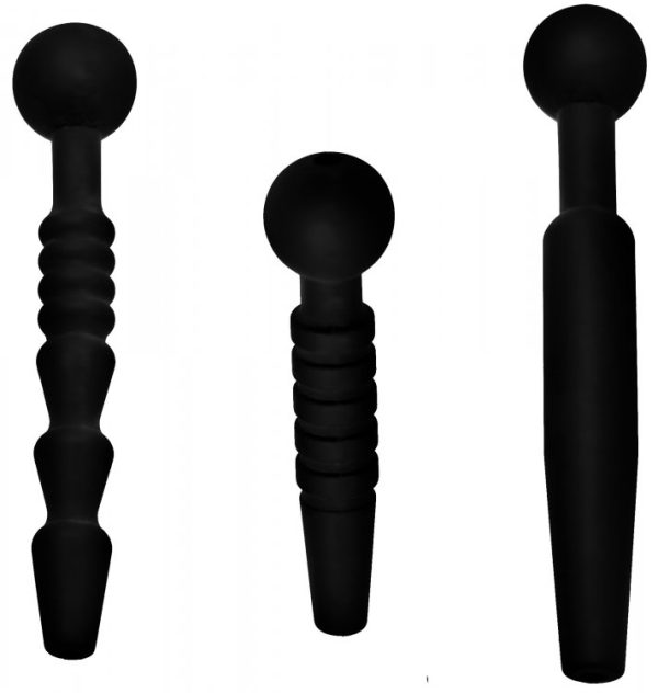 Master Series Dark Rods 3 Piece Penis Plug Set Silicone - Image 4