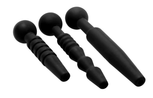 Master Series Dark Rods 3 Piece Penis Plug Set Silicone - Image 2