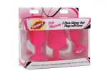 Frisky Pink Pleasure 3 Pc Silicone Anal Plugs W- Gems