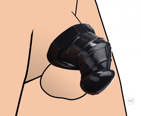 Master Series Detained Black Restrictive Chastity Cage - Image 3