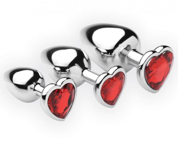 Frisky Chrome Hearts 3 Piece Anal Plugs W-gem Accents - Image 4