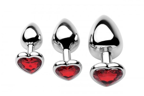 Frisky Chrome Hearts 3 Piece Anal Plugs W-gem Accents - Image 2