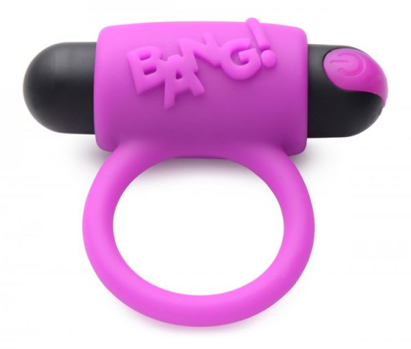Bang! Couples Love Ring Finger Vibe Bullet & Blindfold Kit Purple - Image 4