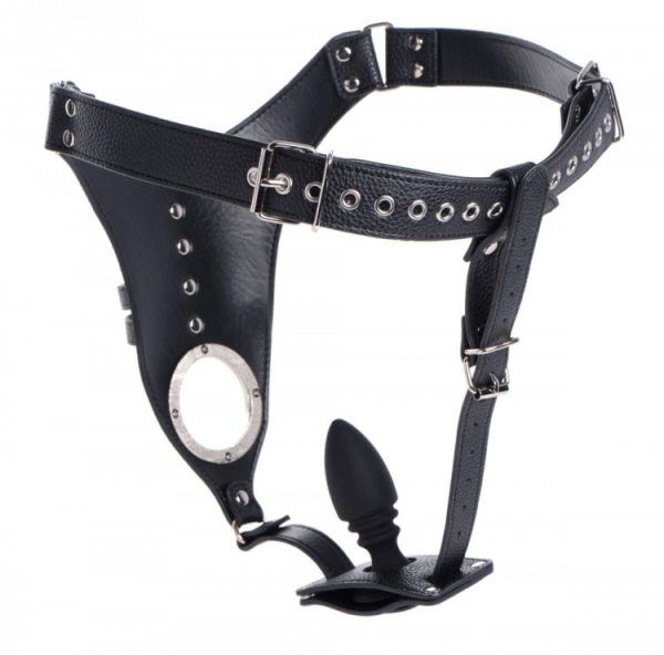 Strict Male Chastity Harness W- Silicone Anal Plug - Image 3