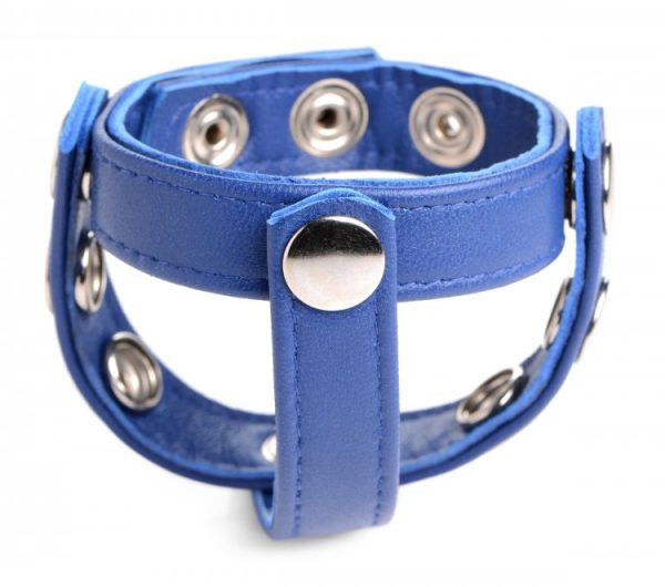 Strict Leather Cock Gear Snap On Harness Blue - Image 3