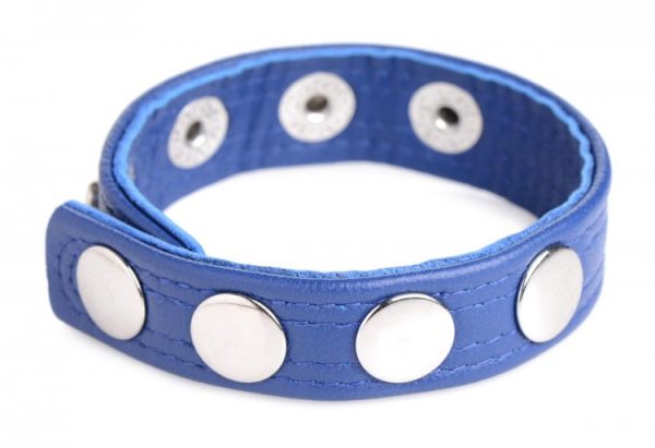 Strict Leather Cock Speed Snap Cock Ring Blue - Image 3
