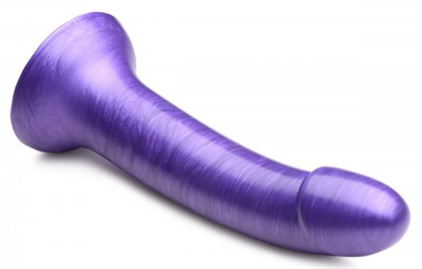 Strap U G-tastic 7in Metallic Silicone Dildo Purple - Image 5