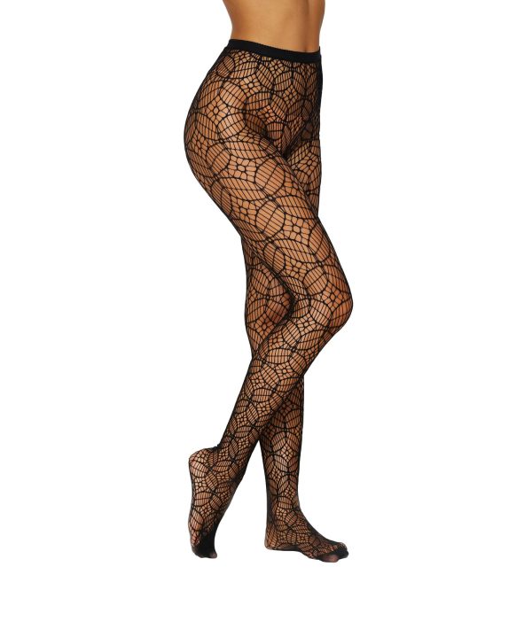 Geometric Design Pantyhose Black O-s - Image 3